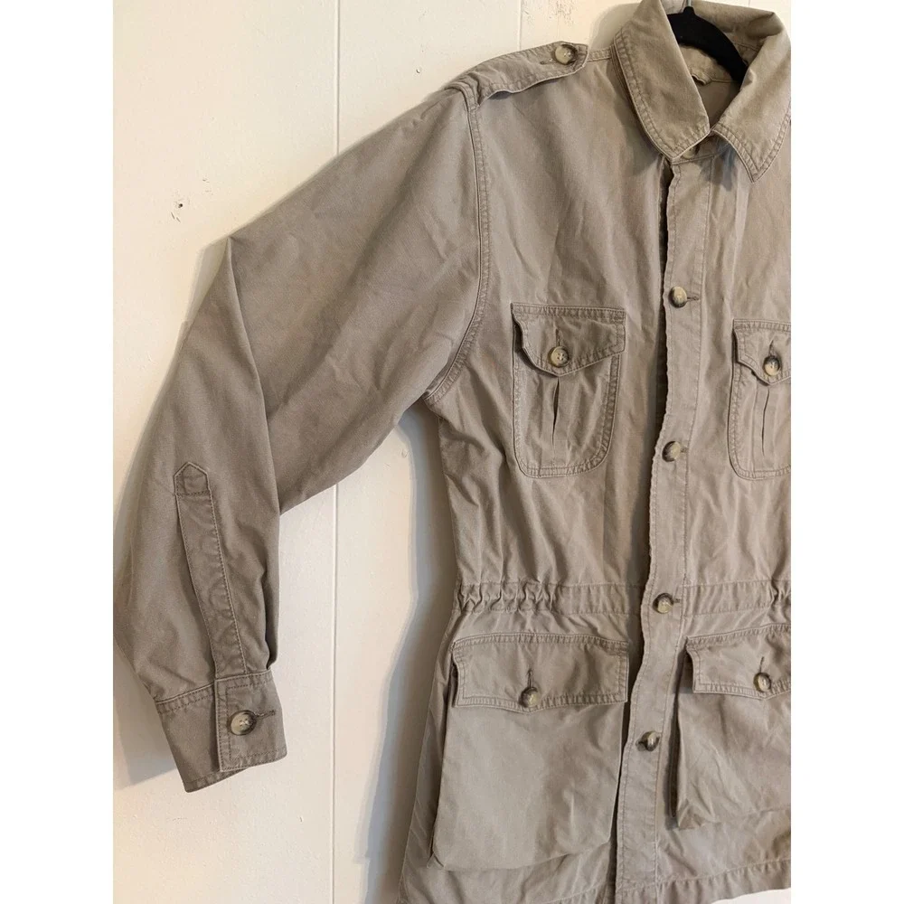 Banana Republic Safari Italian Canvas Bush Jacket Mens Small 80s Vintage Cotton